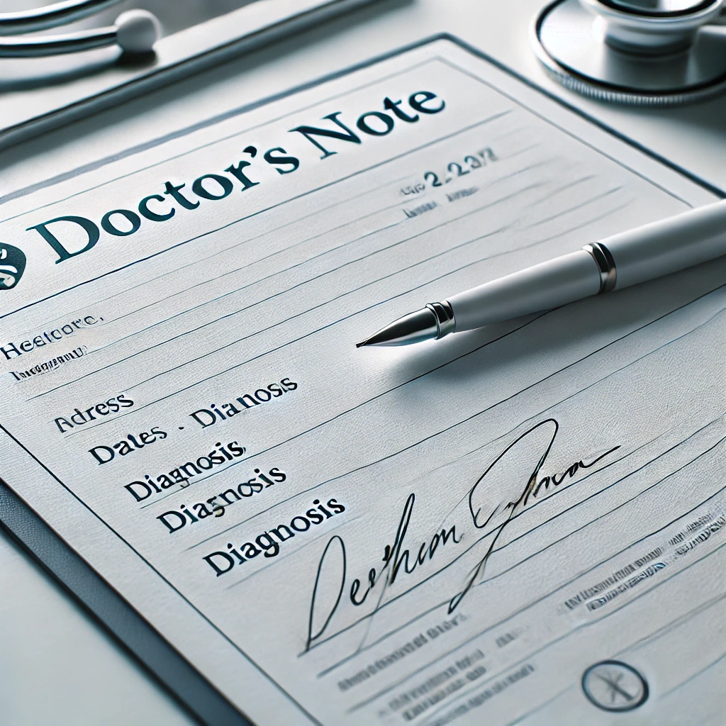 fake doctors note with signature