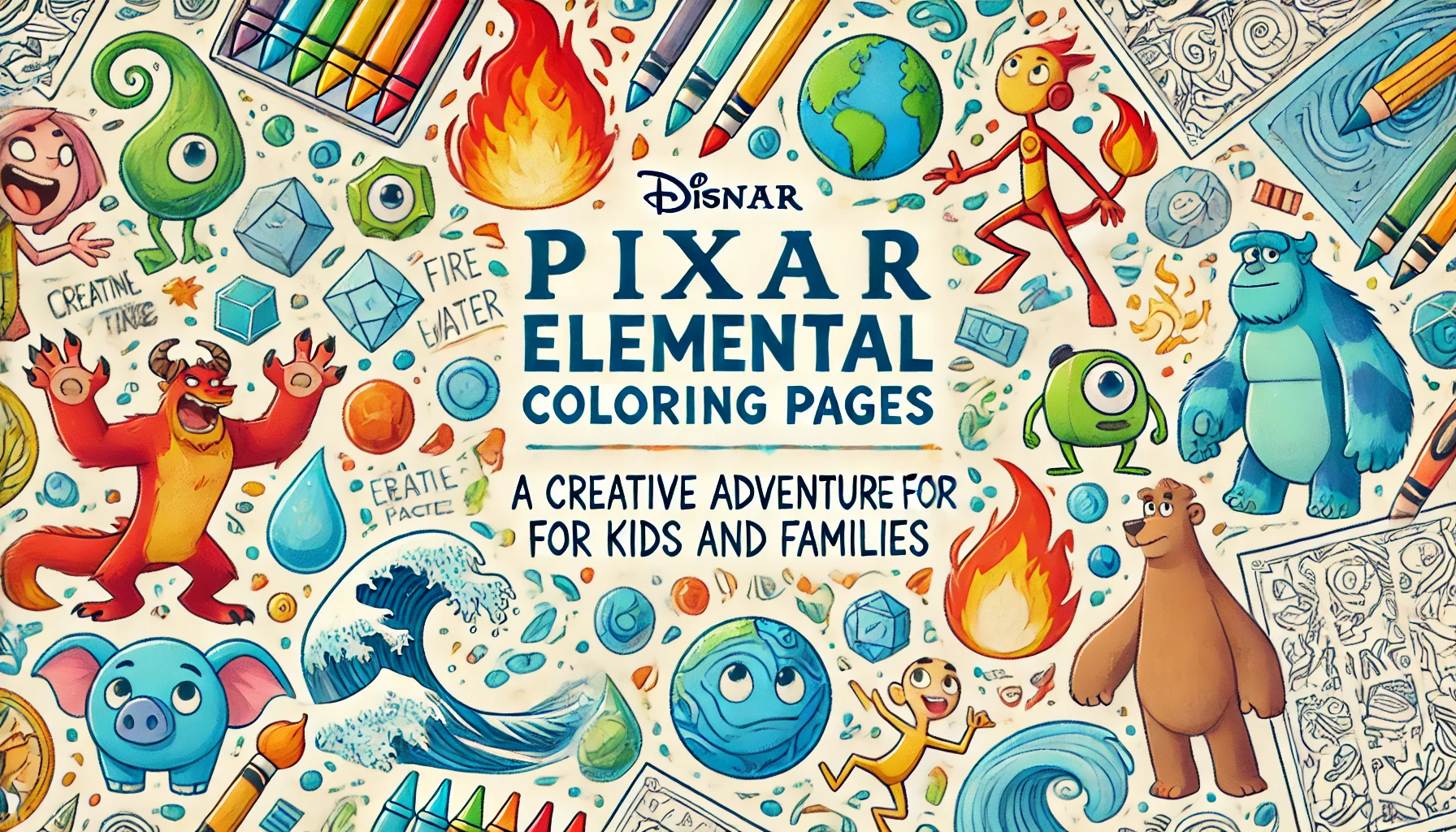 Pixar Elemental Coloring Pages