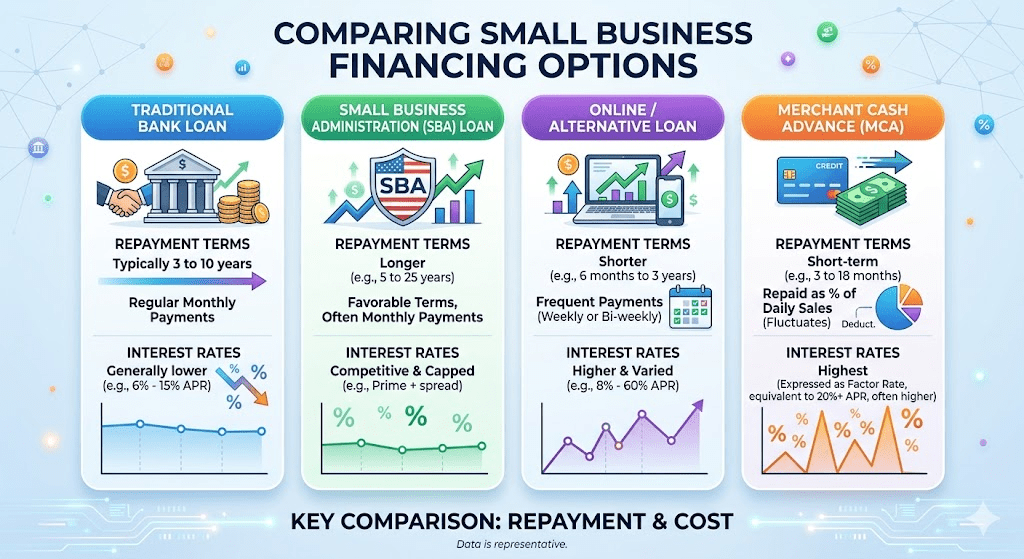 case study financing small service business - finance options comparison