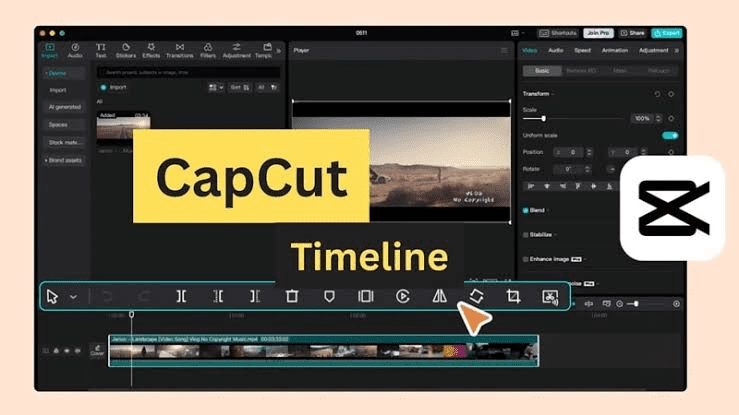 CapCut Timeline Interface Workspace Overview. Source: Filmora - Wondershare