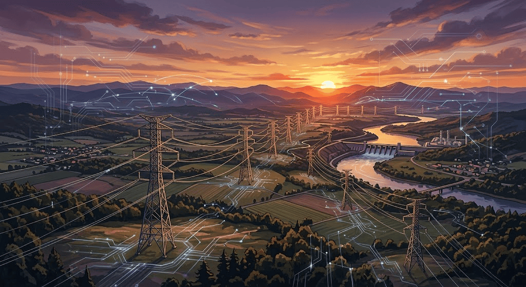 U.S. power grid infrastructure representing the assets the Cyber Intelligence Directorate DOE helps protect 