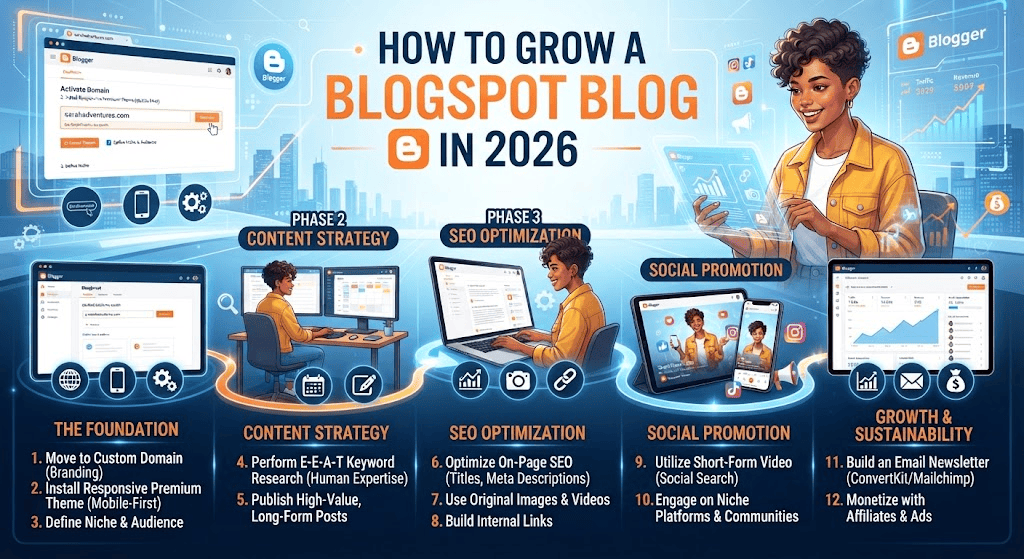 how to grow a Blogspot blog in 2026