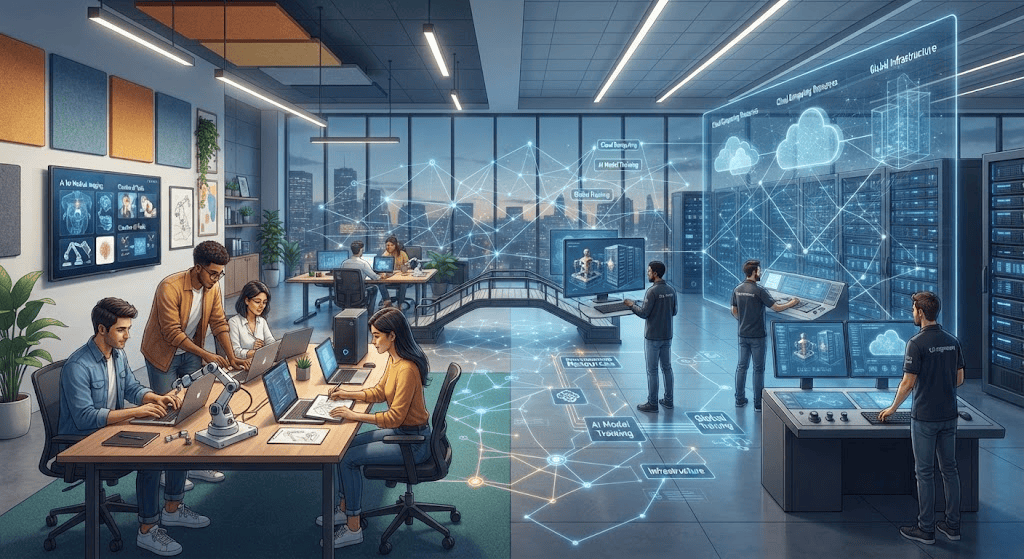 Comparison of AI startups and Big Tech companies in the 2026 artificial intelligence ecosystem
